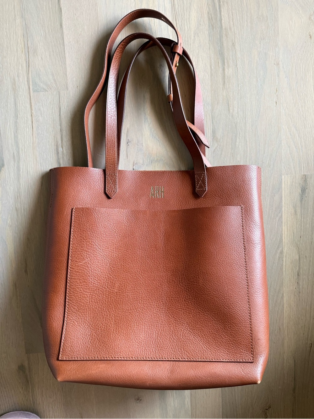 Monogrammed Madewell Leather Transport Tote